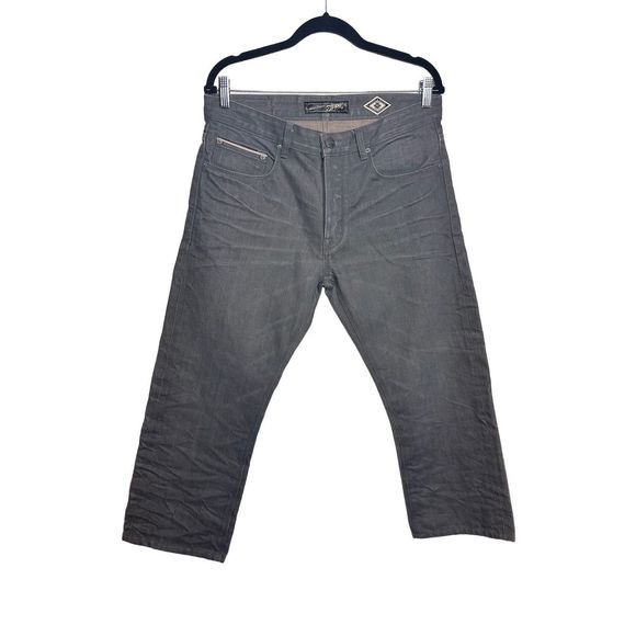 Zippo Slim Straight Raw Selvedge‎ Button Fly Jeans Gray Sz 32 Men's - Picture 2 of 12